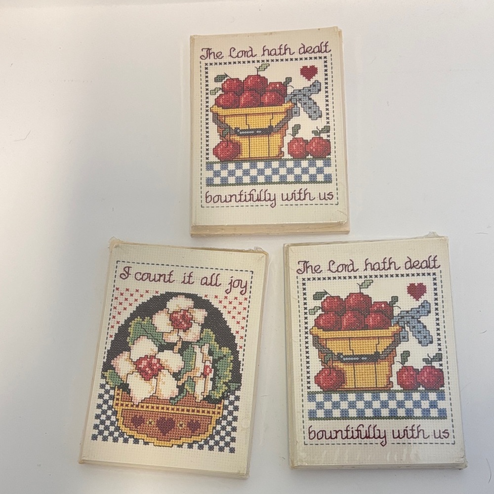Lot of Vintage Cross-Stitch Pattern Bible verse Cards NWT